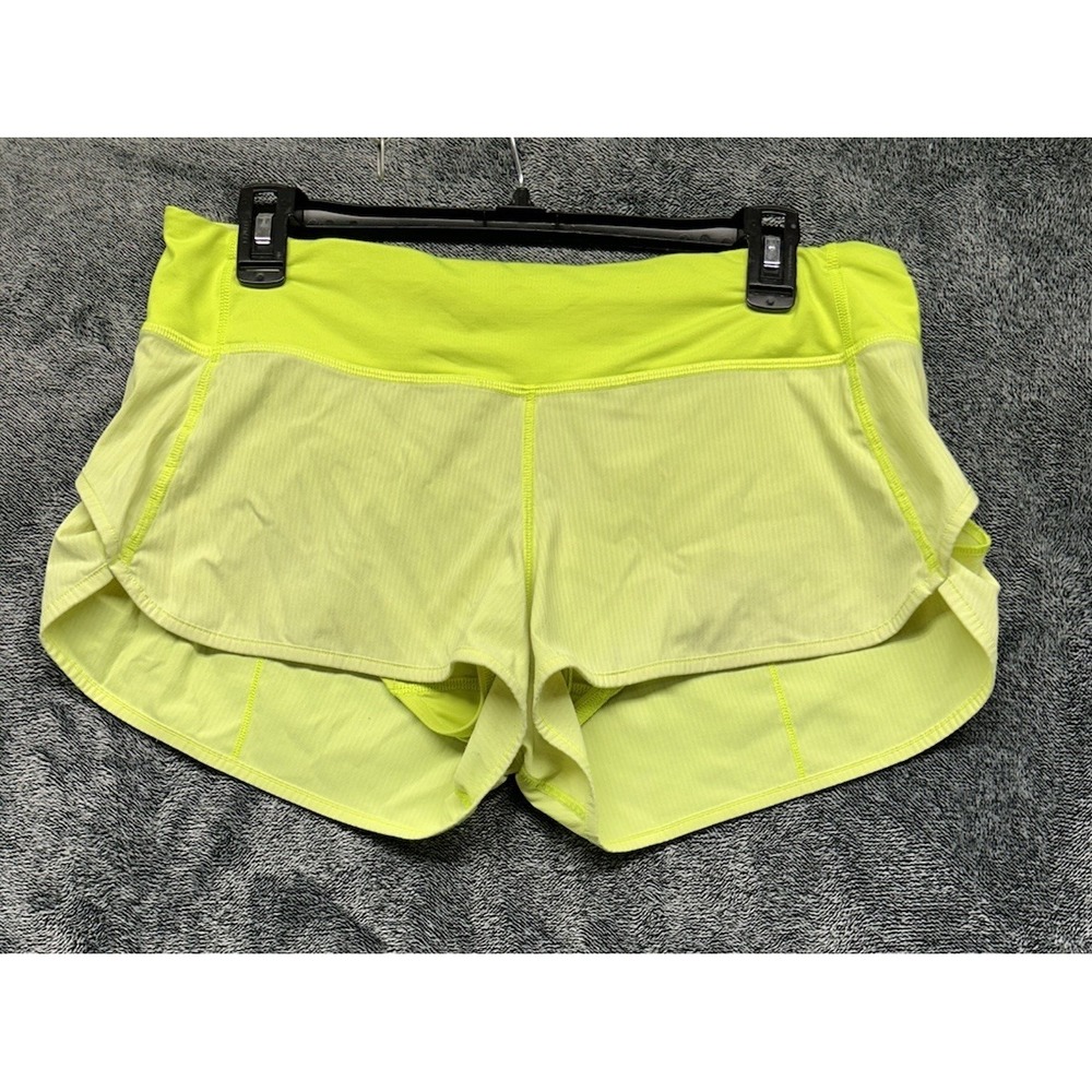 Lululemon Womens Size 8 Neon Green Speed Up Low Rise Athletic Shorts (L6)